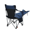 Outdoor Camping Chairs Folding Portable Adjustable Reclining Chair With Side Pockets & Cup Holder - Dark Blue by Unique Piece Furniture