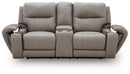Real Moments - Power Reclining Loveseat With Audio Seating - Ash