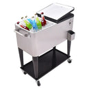 80 Quart Patio Rolling Stainless Steel Ice Beverage Cooler by LJGDeals
