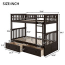 Bunk Bed With Drawers, Convertible Design by Unique Piece Furniture