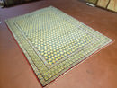 5x7 Authentic Handmade Rug Star Of David Wool Rug Green Rug Gold Rug 4x6 Rug