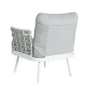 Mariano Steel 4-Pieces Conversation Set, Off White & Grey by HouseOfZazla