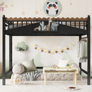 Full Size Loft Bed with Ladders and Storage Shelves