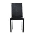 Furniture 5 Piece Metal Dinette Set with Faux Marble Top - Black