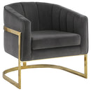 Tufted Barrel Accent Chair Upholstered Lounge Chair - Gray by HouseOfZazla