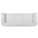 84.65" Rolled Arm Chesterfield 3 Seater Sofa