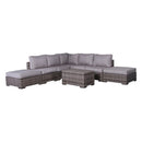 Outdoor 6 Person Wicker Seating Group With Cushions - Gray Mix by HouseOfZazla