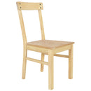 5-Piece Rustic Round Pedestal Extendable Dining Table Set with 15.7" Removable Leaf and Simple Dining Chirs for Small Places, Natural