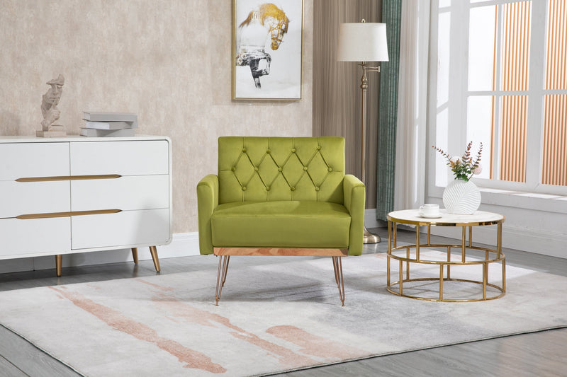 Accent Chair, leisure single sofa with Rose Golden feet