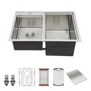 Outdoor Double Bowl Drop In Sink With Workstation - Brushed Nickel by HouseOfZazla