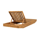 Modern Acacia Wood Outdoor Chaise Lounge with Adjustable Headrest