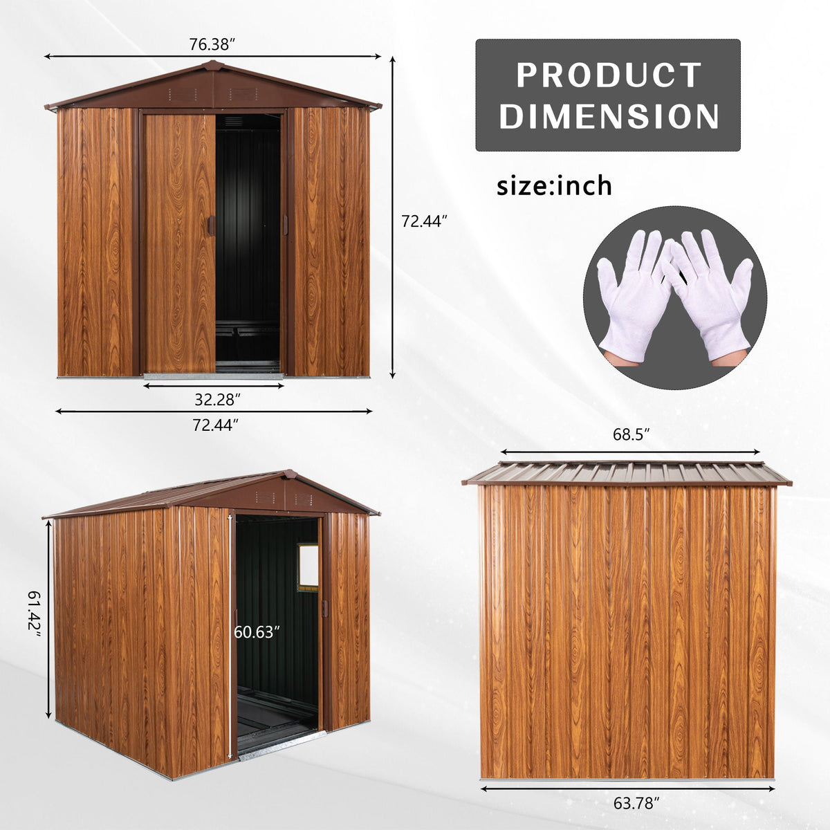 Outdoor Metal Storage Shed With Floor Base, photo 39 of 40