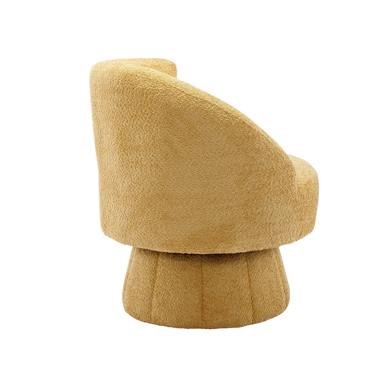 360 Degree Swivel Cuddle Barrel Accent Chairs, Round Armchairs with Wide Upholstered, Fluffy Fabric Chair for Living Room, Bedroom, Office, Waiting Rooms