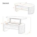Lift Top Coffee Table With Hidden Compartment, Modern Oval Lift Tabletop For Home Living Room by HouseOfZazla
