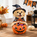 Halloween Labrador Retriever Witch Puppy Figurine