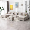 Nolan - Fabric 6 Piece Sectional Sofa With Pillows And Interchangeable Legs by HouseOfZazla