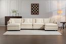 Modern 4-Seater Sectional Sofa with 2 Ottomans