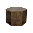 23.62" Hexagonal Coffee Table Side Table Nightstand Antique Wood