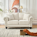 2 Seater Sofa With Rolled Arms, Tufted Upholstered Couch by Unique Piece Furniture