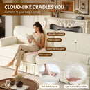 Luxuriously Comfortable Cloud Couch With Elegant Rolled Arms & Pleated Skirt Design by HouseOfZazla