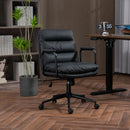 Office Chair, Mid Back Home Office Desk Task Chair With Wheels And Arms Ergonomic Computer Rolling Swivel Chair With Padded Armrest by HouseOfZazla