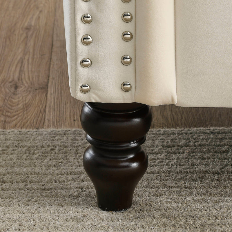 3-seater + 3-seater Combination sofa.Beige Velvet W834S00065