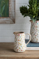6.3x4.5x7.1' Round Ceramic Pitcher Vase with Multi-Colored Floral Motifs by HouseOfZazla