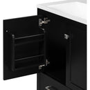 30' Black Bathroom Vanity with Single Sink, Combo Cabinet Undermount Sink, Bathroom Storage Cabinet with 2 Doors and a Drawer, Soft Closing, Multifunctional Storage, Solid Wood Frame