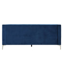 78" Modern Sofa Dutch Plush Upholstered Sofa with Metal Legs, Button Tufted Back Blue