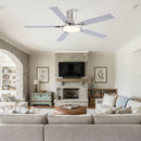 Flush Mount Ceiling Fans With LED Light And Remote Control, 5 Blades by HouseOfZazla