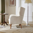 Accent Chair With Birch Wood Legs - White by HouseOfZazla
