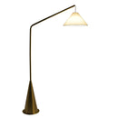 Lisbon - Floor Lamp With On / Off Switch Coned Base Hanging Shade - Antique Brass / White by HouseOfZazla