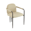 Modern Dining Chair Set of 2 with Iron Frame - Espresso / Khaki by HouseOfZazla
