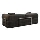 78.8' Compression Sofa,Convertible Floor Sofa Bed-with Pillow Back Support Armrest,Comfy Futon Couch Sleeper Bed,Loveseats Boneless Modular Sectional Sofa,Corduroy fabric,for Living Room,Bedroom,Black by HouseOfZazla