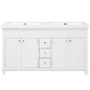 Bathroom Vanity With Double Sinks, 3 Drawers & 4 Doors - White by HouseOfZazla