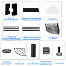 6 Tier Shelf Corner Wire Shelf Rack Adjustable Metal Heavy Duty Free Standing Corner Storage Display Chrome Rack for Bathroom, Living Room, Kitchen - Black