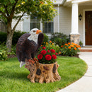 Majestic Eagle Garden Planter Pot on Tree Stump Base by HouseOfZazla