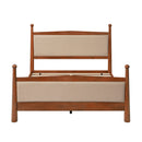 Queen Size Upholstered Platform Bed Frame with Wooden Slat Support