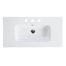 Abay Home Glossy White Ceramic Integrated Bathroom Vanity Sink by HouseOfZazla