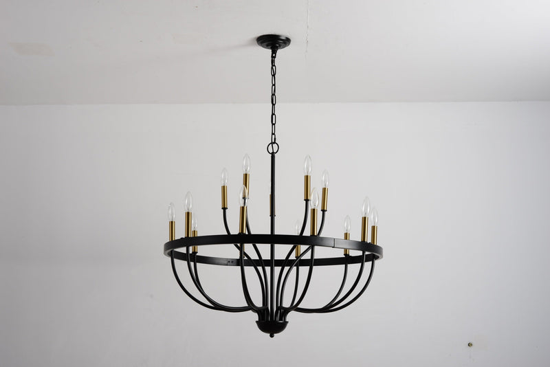 18-Light Industrial Iron Candle Chandelier, photo 13 of 33