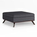 Owen - Square Coffee Table Storage Ottoman - Slate Gray by HouseOfZazla
