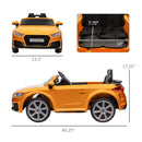 6V Kids Electric Ride On Car, Licensed Audi TT RS with Suspension System and Remote Control, Horn, 5 Songs, Lights, MP3 Player - Yellow