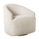 Upholstered 360 Degree Swivel Chair - Cream by HouseOfZazla