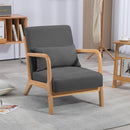 Leisure Chair With Solid Wood Armrest And Feet, Mid-Century Modern Accent Sofa, 1 Seat by HouseOfZazla