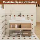Floating Bathroom Vanity With Glossy Round Vessel Sink