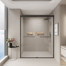 Double Sliding Shower Door, Semi-Frameless Bypass Bathroom Sliding Door With 1/4" (6 Mm) Tempered Glass For Walk-In Shower by HouseOfZazla