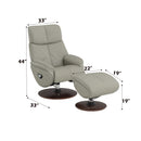 Kandoro Top Grain Leather Accent Chair With Swivel & Ottoman - Gray by HouseOfZazla