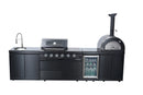 Black 125-Inch Double Stainless Steel Gas Outdoor Kitchen Barbecue Grill
