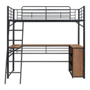 Loft Bed & 3 Layers Of Shelves And L-Shaped Desk by Unique Piece Furniture