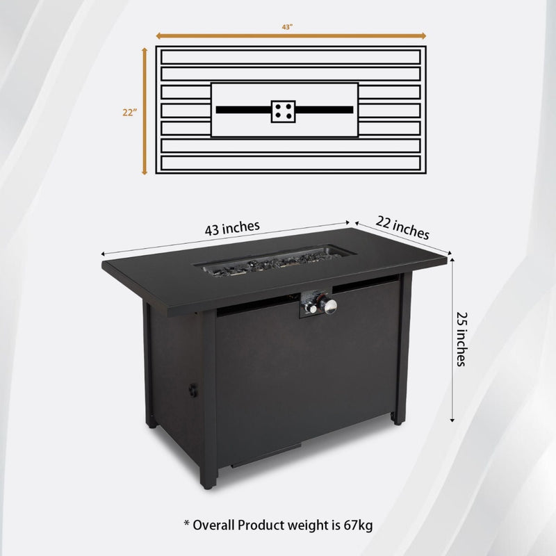 Outdoor Fire Pit Table With Lid - Black, photo 6 of 6